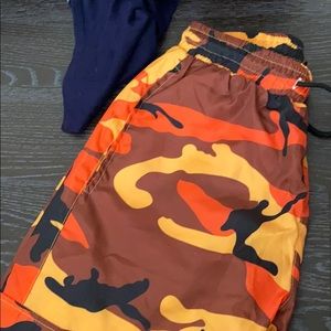 Orange cargo pants